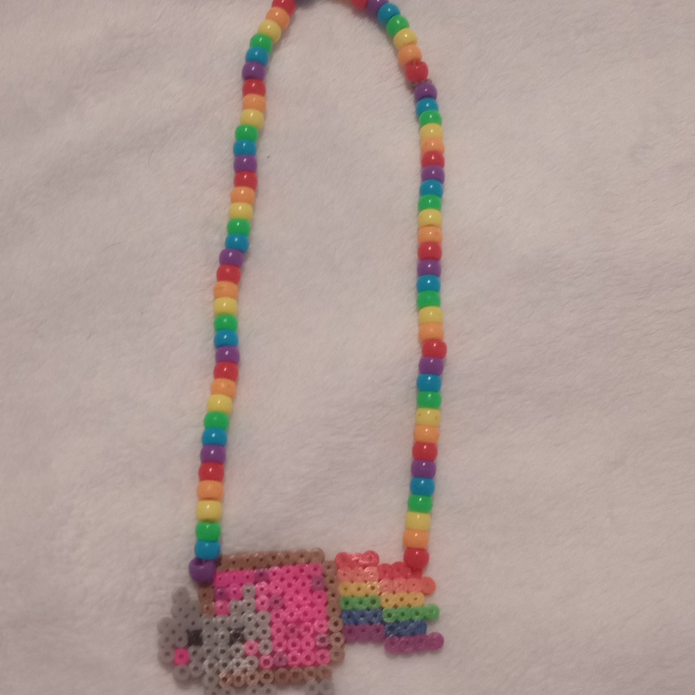 Nyan Cat Perler Kandi Neclace